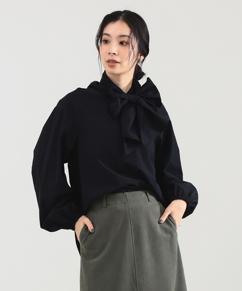 Demi-Luxe BEAMS（デミルクス ビームス）の「マルチウェイ ボウタイ ブラウス（シャツ/ブラウス・レディース・オフホワイト/ブラック/サックスブルー・36/38）」の16枚目の写真