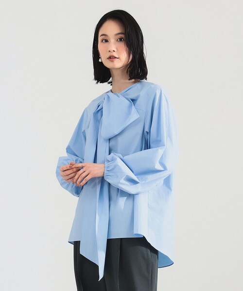 Demi-Luxe BEAMS（デミルクス ビームス）の「マルチウェイ ボウタイ ブラウス（シャツ/ブラウス・レディース・オフホワイト/ブラック/サックスブルー・36/38）」の21枚目の写真