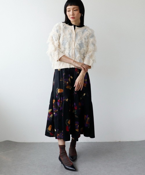 Three Four Time（ｽﾘｰﾌｫｰﾀｲﾑ）の「フリンジカットジャガード2WAY7分袖カーディガン（カーディガン/ボレロ・レディース・ピンク/ホワイト・FREE）」の15枚目の写真