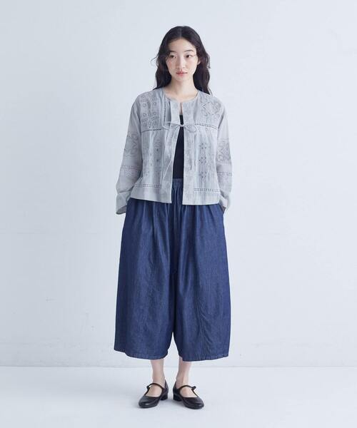 conges payes ADIEU TRISTESSE（コンジェ ペイエ アデュートリステス）の「パッチワーク刺繍ブラウス（シャツ/ブラウス・レディース・ライトグレー/チャコールグレー・38）」の20枚目の写真