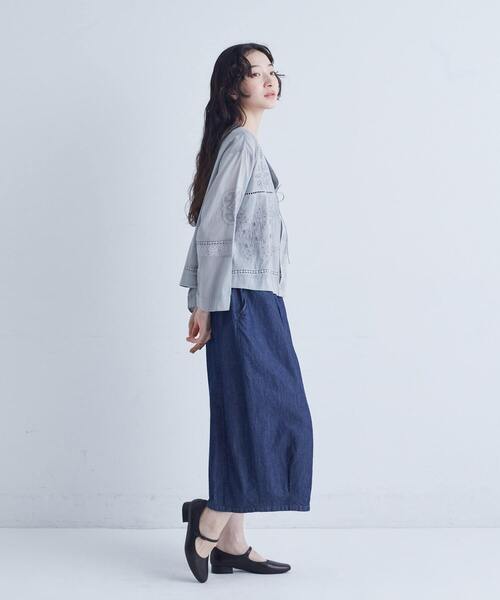 conges payes ADIEU TRISTESSE（コンジェ ペイエ アデュートリステス）の「パッチワーク刺繍ブラウス（シャツ/ブラウス・レディース・ライトグレー/チャコールグレー・38）」の19枚目の写真