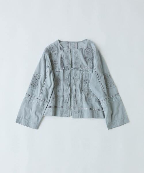 conges payes ADIEU TRISTESSE（コンジェ ペイエ アデュートリステス）の「パッチワーク刺繍ブラウス（シャツ/ブラウス・レディース・ライトグレー/チャコールグレー・38）」の22枚目の写真