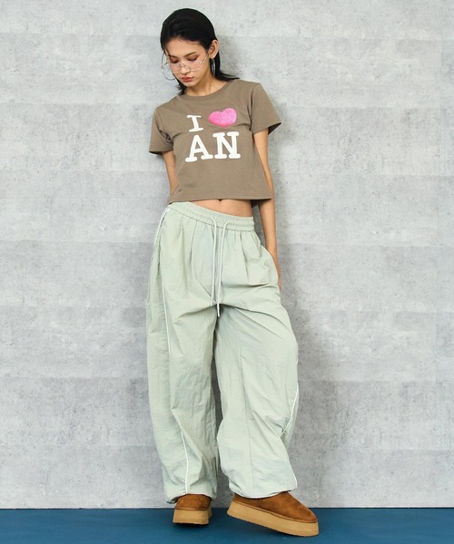 ANAP（アナップ）の「ウエスト ギャザー ライン ボリューム パンツ（その他パンツ・レディース・ブラック/カーキ・FREE）」の7枚目の写真