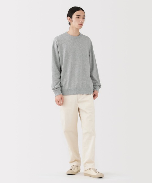 クルーネックスウェットシャツ 紳士 ライトスウェットクルーネック長袖Tシャツ（Tシャツ/カットソー
