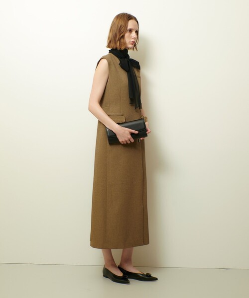 allureville(アルアバイル)の「ツィードライクロングジレワンピース(ワンピース・レディース・ベージュ/ライトグレー/グレイッシュベージュ・1/2)」の14枚目の写真