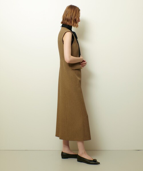 allureville(アルアバイル)の「ツィードライクロングジレワンピース(ワンピース・レディース・ベージュ/ライトグレー/グレイッシュベージュ・1/2)」の12枚目の写真