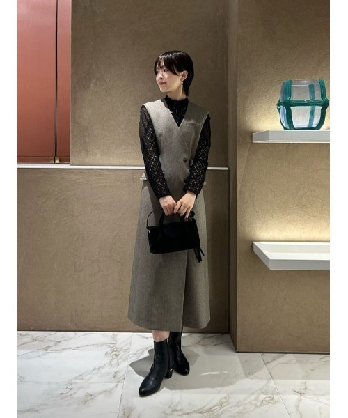 ツィードライクロングジレワンピース（ワンピース）｜allureville