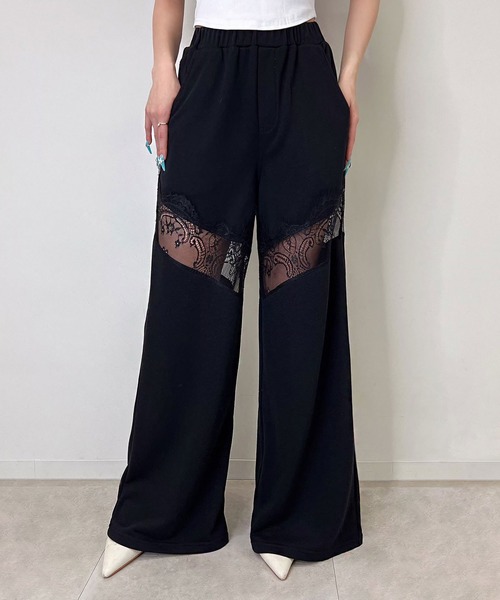 BLACKQUEEN(ブラッククイーン)の「【BLACKQUEEN】レースドッキングワイドパンツ(その他パンツ・レディース・グレー/ブラック・M)」の12枚目の写真