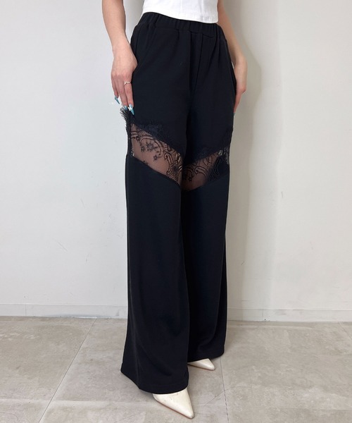 BLACKQUEEN(ブラッククイーン)の「【BLACKQUEEN】レースドッキングワイドパンツ(その他パンツ・レディース・グレー/ブラック・M)」の13枚目の写真