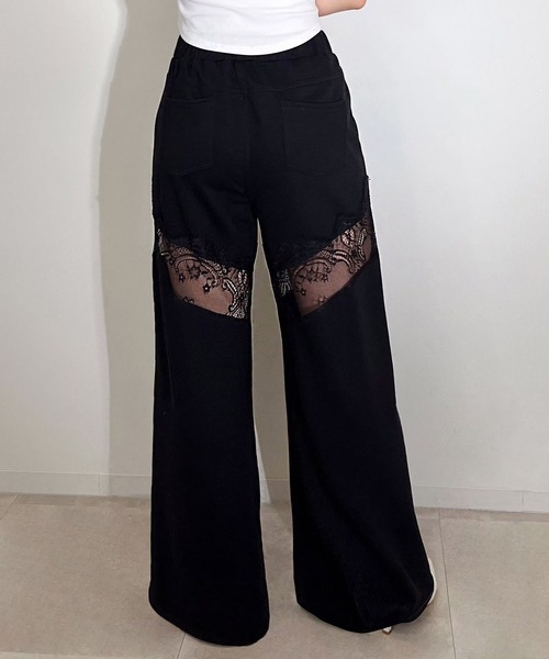 BLACKQUEEN(ブラッククイーン)の「【BLACKQUEEN】レースドッキングワイドパンツ(その他パンツ・レディース・グレー/ブラック・M)」の15枚目の写真