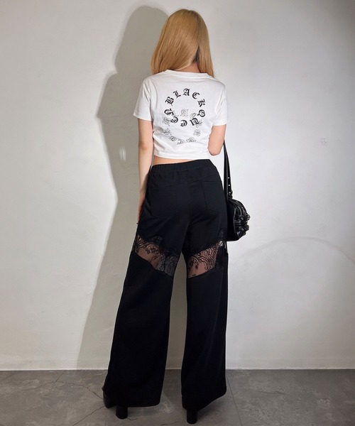 BLACKQUEEN(ブラッククイーン)の「【BLACKQUEEN】レースドッキングワイドパンツ(その他パンツ・レディース・グレー/ブラック・M)」の19枚目の写真