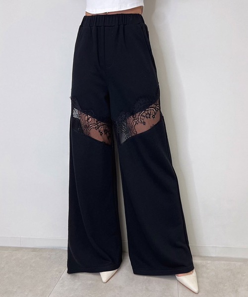 BLACKQUEEN(ブラッククイーン)の「【BLACKQUEEN】レースドッキングワイドパンツ(その他パンツ・レディース・グレー/ブラック・M)」の20枚目の写真