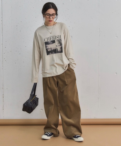 Doux archives（ドゥアルシーヴ）の「ＬｏｎｄｏｎプリントロンＴｅｅ（Tシャツ/カットソー・レディース・オフホワイト/ホワイト系その他/ベージュ/チャコールグレー・38）」の8枚目の写真