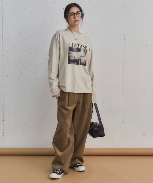 Doux archives（ドゥアルシーヴ）の「ＬｏｎｄｏｎプリントロンＴｅｅ（Tシャツ/カットソー・レディース・オフホワイト/ホワイト系その他/ベージュ/チャコールグレー・38）」の18枚目の写真