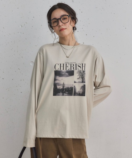 Doux archives（ドゥアルシーヴ）の「ＬｏｎｄｏｎプリントロンＴｅｅ（Tシャツ/カットソー・レディース・オフホワイト/ホワイト系その他/ベージュ/チャコールグレー・38）」の19枚目の写真