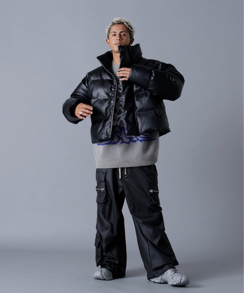 Danke Schön. レザー ブラックS DankeSchon/ダンケシェーン/PU SHORT BLOUSON COWHIDE | L.H.P