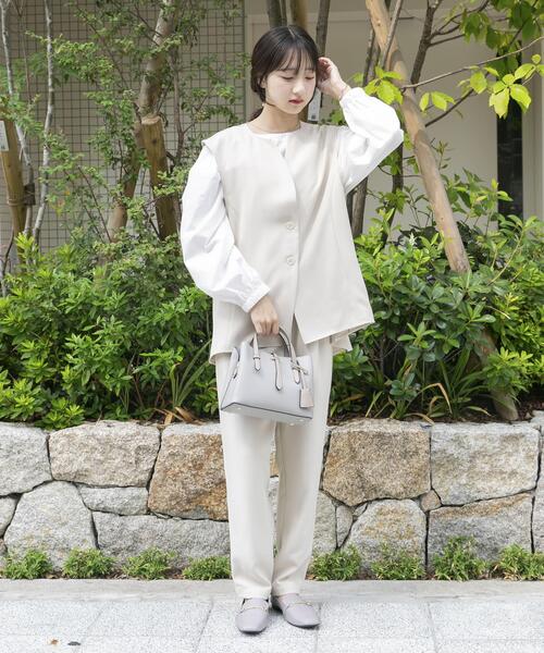 セール】『イージーケア』フレアトップス×パンツセット（セットアップ