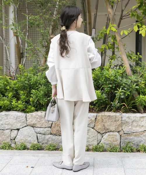 セール】『イージーケア』フレアトップス×パンツセット（セットアップ