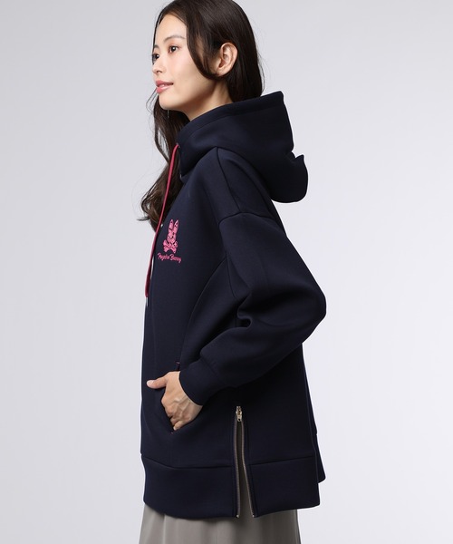 Psycho Bunny（サイコバニー）の「[WOMEN]ダブルフェイス サイドジップパーカ（パーカー・レディース・ネイビー/グレイッシュベージュ/コーラル・FREE）」の9枚目の写真