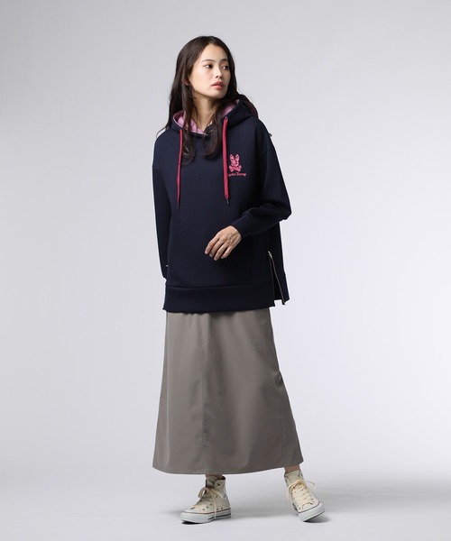 Psycho Bunny（サイコバニー）の「[WOMEN]ダブルフェイス サイドジップパーカ（パーカー・レディース・ネイビー/グレイッシュベージュ/コーラル・FREE）」の11枚目の写真