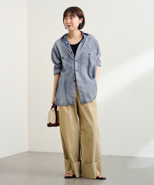 FRAMeWORK（フレームワーク）の「≪追加≫エクストラワイドマッキンパンツ2（チノパンツ・レディース・ベージュ・36/38/40）」の2枚目の写真