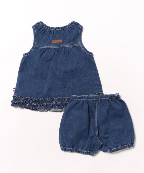 HAKKA BABY（ハッカベビー）の「[ベビー]7オンスストレッチデニムセットアップ（チュニック・キッズ・ネイビー・80ｃｍ/90cm）」の2枚目の写真
