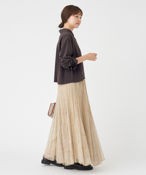 IENA（イエナ）の「SOALON ボクシーシャツ（シャツ/ブラウス・レディース・ブラウン/ベージュ・FREE）」の10枚目の写真