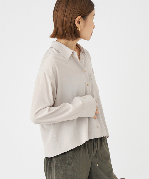 IENA（イエナ）の「SOALON ボクシーシャツ（シャツ/ブラウス・レディース・ブラウン/ベージュ・FREE）」の13枚目の写真