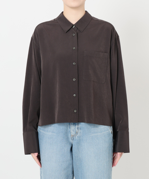 IENA（イエナ）の「SOALON ボクシーシャツ（シャツ/ブラウス・レディース・ブラウン/ベージュ・FREE）」の21枚目の写真