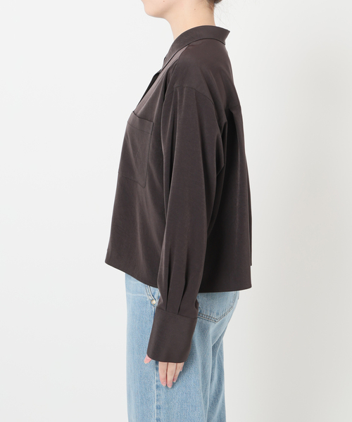 IENA（イエナ）の「SOALON ボクシーシャツ（シャツ/ブラウス・レディース・ブラウン/ベージュ・FREE）」の22枚目の写真