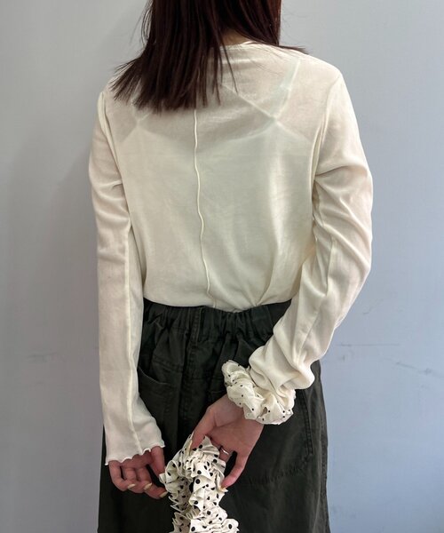 w closet（ダブルクローゼット）の「【25AW】ベロアチュールプルオーバー（Tシャツ/カットソー・レディース・ピンク/チャコールグレー/アイボリー/ブラック・FREE）」の9枚目の写真