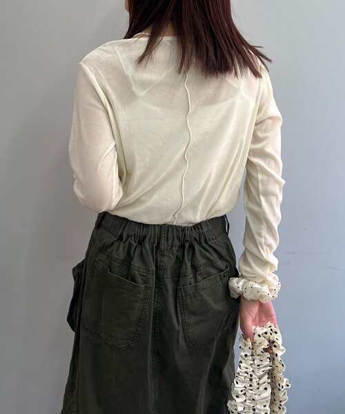 w closet（ダブルクローゼット）の「【25AW】ベロアチュールプルオーバー（Tシャツ/カットソー・レディース・ピンク/チャコールグレー/アイボリー/ブラック・FREE）」の10枚目の写真