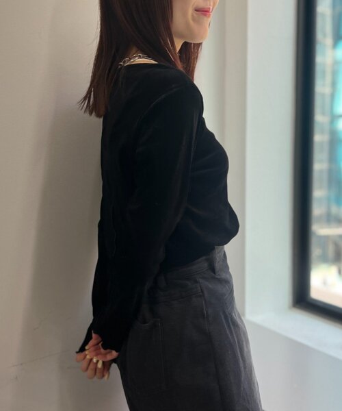 w closet（ダブルクローゼット）の「【25AW】ベロアチュールプルオーバー（Tシャツ/カットソー・レディース・ピンク/チャコールグレー/アイボリー/ブラック・FREE）」の16枚目の写真