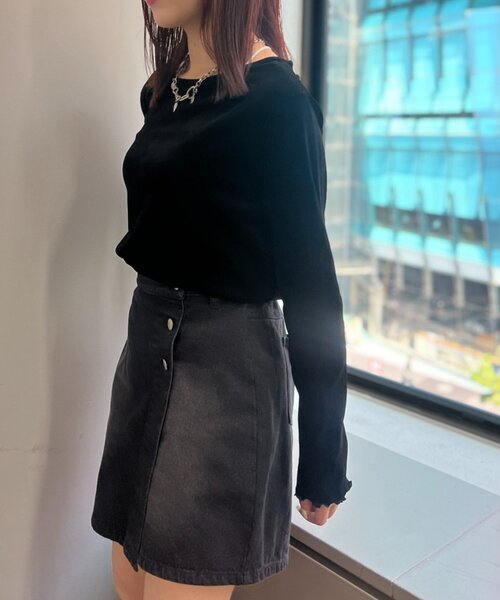 w closet（ダブルクローゼット）の「【25AW】ベロアチュールプルオーバー（Tシャツ/カットソー・レディース・ピンク/チャコールグレー/アイボリー/ブラック・FREE）」の18枚目の写真