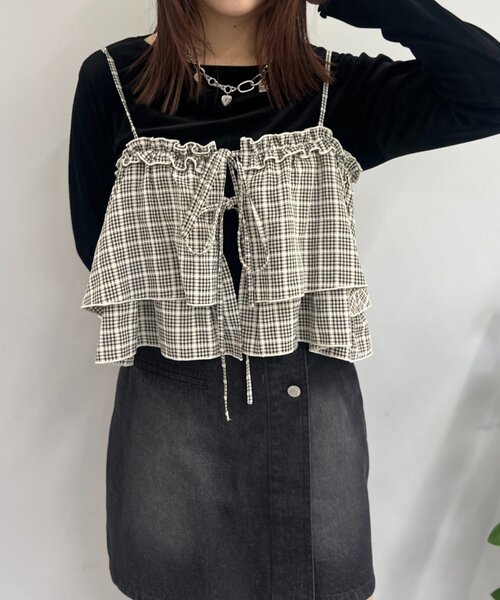 w closet（ダブルクローゼット）の「【25AW】ベロアチュールプルオーバー（Tシャツ/カットソー・レディース・ピンク/チャコールグレー/アイボリー/ブラック・FREE）」の20枚目の写真