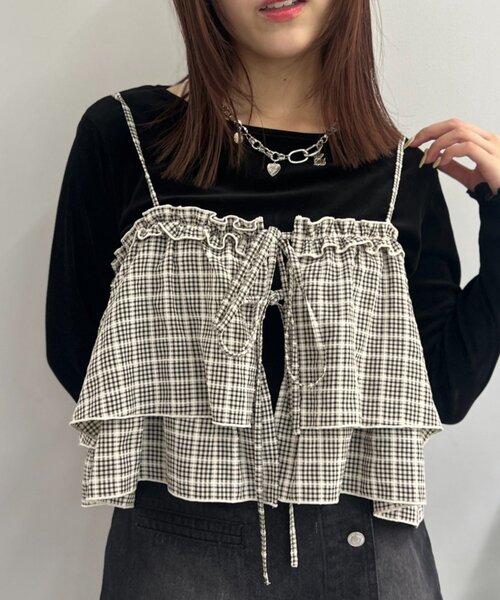 w closet（ダブルクローゼット）の「【25AW】ベロアチュールプルオーバー（Tシャツ/カットソー・レディース・ピンク/チャコールグレー/アイボリー/ブラック・FREE）」の21枚目の写真