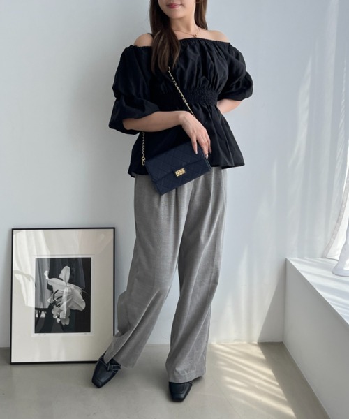 MISCH MASCH（ミッシュマッシュ）の「一部店舗限定 2wayオフショルブラウス（シャツ/ブラウス・レディース・ブルー/ブラック/ブラウン・ﾌﾘ-）」の18枚目の写真