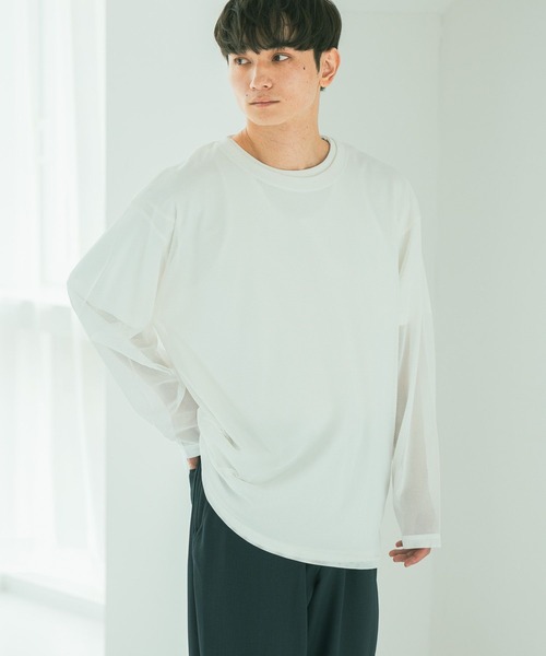 LAKOLE(ラコレ)の「【2枚セット】メッシュアンサンブル / 592137(Tシャツ/カットソー・メンズ・ブラック/カーキ/ホワイト・LARGE/MEDIUM)」の2枚目の写真