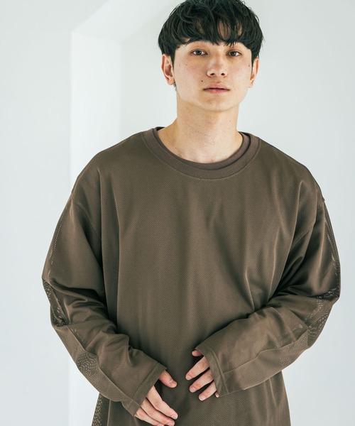 LAKOLE(ラコレ)の「【2枚セット】メッシュアンサンブル / 592137(Tシャツ/カットソー・メンズ・ブラック/カーキ/ホワイト・LARGE/MEDIUM)」の3枚目の写真
