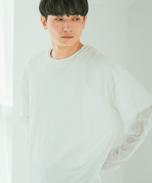 LAKOLE(ラコレ)の「【2枚セット】メッシュアンサンブル / 592137(Tシャツ/カットソー・メンズ・ブラック/カーキ/ホワイト・LARGE/MEDIUM)」の5枚目の写真