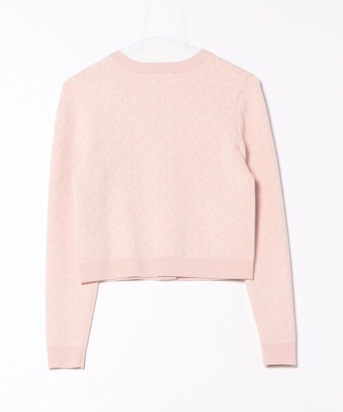 MICHAEL KORS(マイケルコース)の「MK DOT ロゴ ジャカード クロップ ジャケット(ノーカラージャケット・レディース・ピンク系・S/L/XL/XS)」の2枚目の写真
