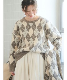 Ungrid | アーガイルルーズニット(ニット/セーター)