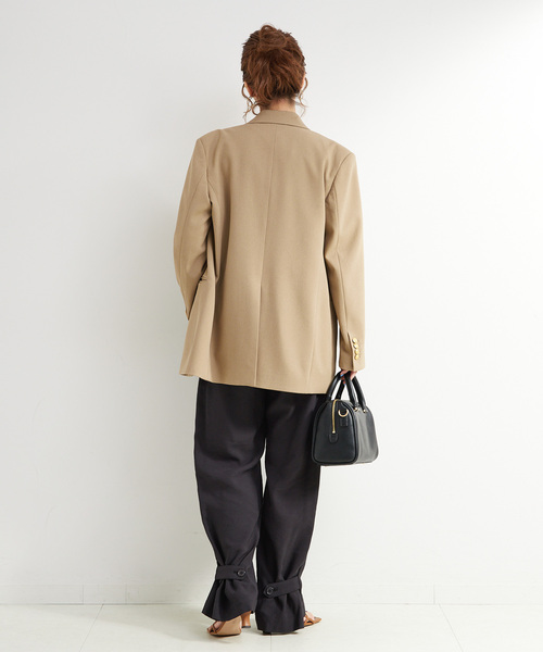 B.C STOCK（ベーセーストック）の「ウォッシャブル / タブヘムパッチポケットパンツ（スラックス・レディース・チャコールグレー/カーキ・FREE）」の6枚目の写真