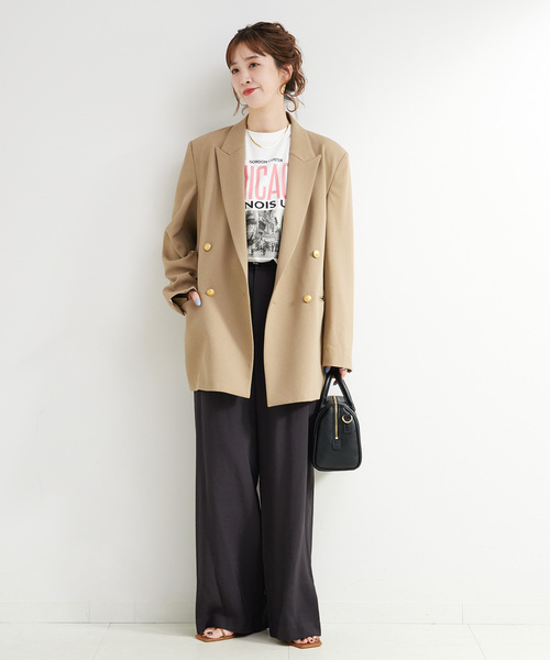 B.C STOCK（ベーセーストック）の「ウォッシャブル / タブヘムパッチポケットパンツ（スラックス・レディース・チャコールグレー/カーキ・FREE）」の12枚目の写真