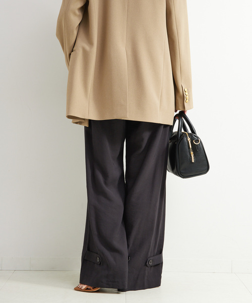 B.C STOCK（ベーセーストック）の「ウォッシャブル / タブヘムパッチポケットパンツ（スラックス・レディース・チャコールグレー/カーキ・FREE）」の17枚目の写真