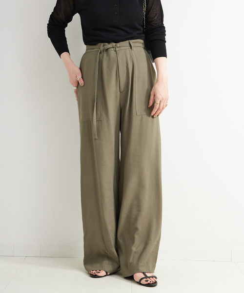 B.C STOCK（ベーセーストック）の「ウォッシャブル / タブヘムパッチポケットパンツ（スラックス・レディース・チャコールグレー/カーキ・FREE）」の21枚目の写真