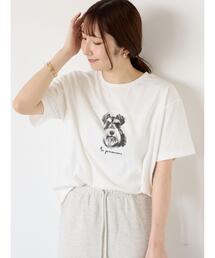 Te chichi TERRASSE | 【接触冷感】犬モチーフプリントTシャツ(Tシャツ/カットソー)