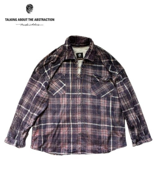 TALKING ABOUT THE ABSTRACTION（トーキング　アバウト　ジ　アブストラクション）の「【TALKING ABOUT THE ABSTRACTION】GAME SHIRTS PRINT P/O SHIRTS / チェック [2526AW-SH-002]（スウェット・メンズ・マルチ・L/M）」の2枚目の写真