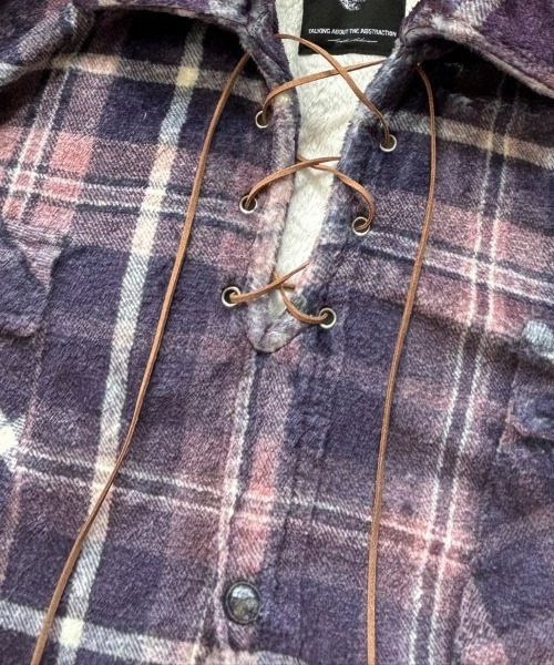 TALKING ABOUT THE ABSTRACTION（トーキング　アバウト　ジ　アブストラクション）の「【TALKING ABOUT THE ABSTRACTION】GAME SHIRTS PRINT P/O SHIRTS / チェック [2526AW-SH-002]（スウェット・メンズ・マルチ・L/M）」の5枚目の写真