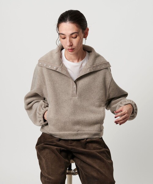 BEAUTY&YOUTH UNITED ARROWS（ビューティーアンドユースユナイテッドアローズ）の「フリース スナップ プルオーバー（その他トップス・レディース・ダークグレー/モカ/オフホワイト・FREE）」の7枚目の写真